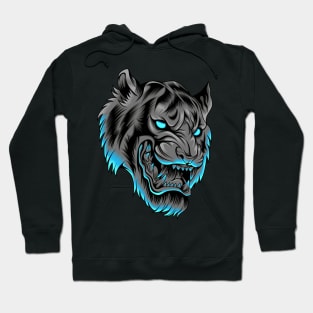 Tiger Head in neon color Hoodie